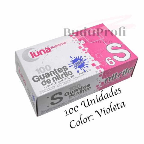 Guantes de Nitrilo, Violeta, 100 unidades, Talla S