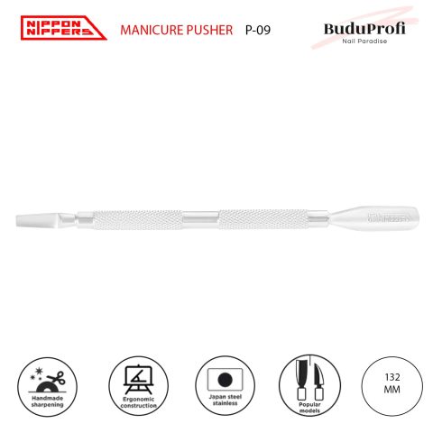 Nippon Nippers Empujador de Cutícula, Espátula Ancha y Plana, P-09