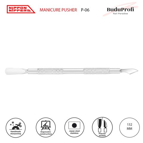 Nippon Nippers Empujador de Cutícula, Espátula y Hacha, P-06