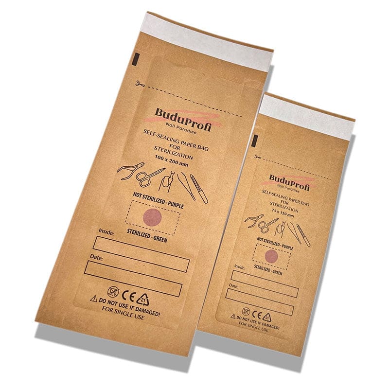 Bolsas de Esterilización 100 x 200, con Indicador 2 tamaños 100 unidades buduprofi