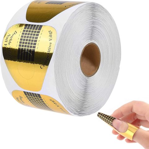 Moldes para construcción acrílico, rollo de 500 unidades. Dorado.