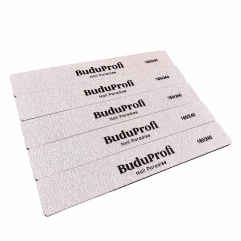 Pack de 5 Limas de Uñas, Recta Ancha, Doble Cara, 4 mm de Grosor.