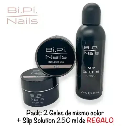 Bi.Pi. Nails, Pack 2 Builder Gel + 1 Slip Solution 250 ml de REGALO