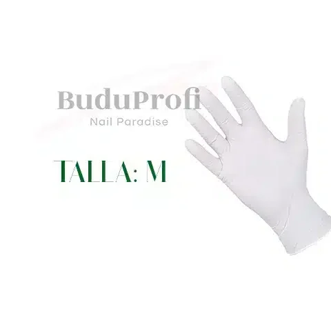 Guantes de Nitrilo Manicura, Blanco, 100 unidades, Talla M