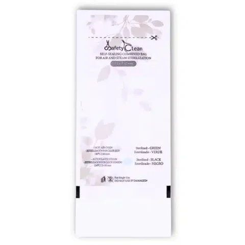 Bolsas de Esterilización 75x150, Beige Combinadas - Transparentes.  Doble Indicador, 100 uds.