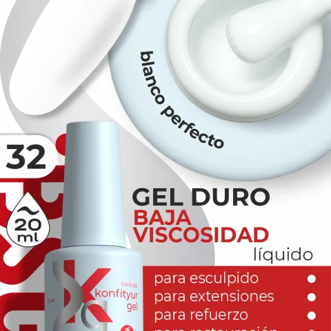 Gel duro BSG Konfithur baja viscosidad en frasco #32, 20 ml