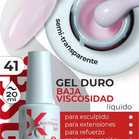 Gel duro BSG Konfithur baja viscosidad en frasco #41, 20 ml