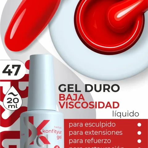 Gel duro BSG Konfithur baja viscosidad en frasco #47, 20 ml