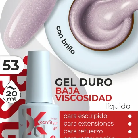 Gel duro BSG Konfithur baja viscosidad en frasco #53, 20 ml