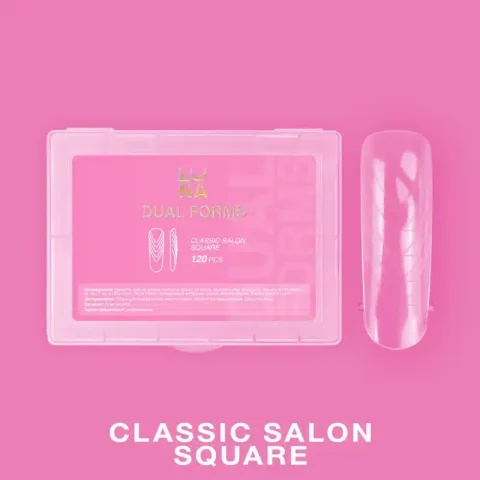 Moldes Dual Nail Forms Classic Salon Square, Luna Moon