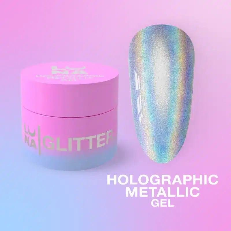 Holographic Metallic Gel, Luna Moon, 5 ml