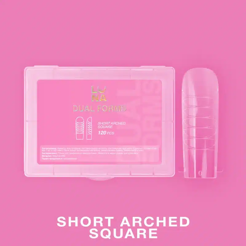Moldes Dual Nail Forms Short Arched Square, Luna Moon