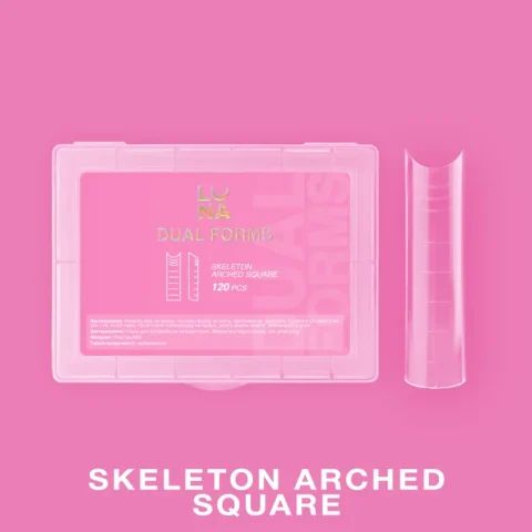 Moldes Dual Nail Forms Skeleton Arched Square, Luna Moon
