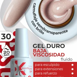 Gel duro BSG Konfithur baja viscosidad en frasco #30, 20 ml