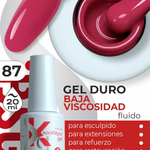 Gel duro BSG Konfithur baja viscosidad en frasco #87, 20 ml