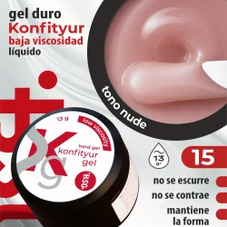 Gel duro BSG para extensiones Konfityur #15  - BAJA VISCOSIDAD (13 g)