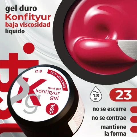 Gel duro BSG para extensiones Konfityur #23  - BAJA VISCOSIDAD (13 g)