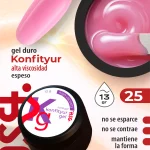 Gel duro BSG para extensiones Konfityur #25 Rosa marshmallow claro - ALTA VISCOSIDAD (13 g)