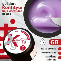 Gel duro BSG para extensiones Konfityur #68 Lila  - BAJA VISCOSIDAD (13 g)
