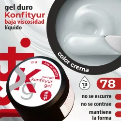 Gel duro BSG para extensiones Konfityur #78 Lechoso frío denso  - BAJA VISCOSIDAD (13 g)