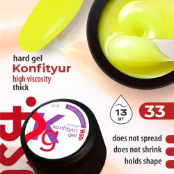 Gel duro BSG para extensiones Konfityur #33 - ALTA VISCOSIDAD (13 g)
