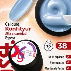 Gel duro BSG para extensiones Konfityur #38 - ALTA VISCOSIDAD (13 g)