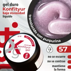 Gel duro BSG para extensiones Konfityur #57 - BAJA VISCOSIDAD (13 g)