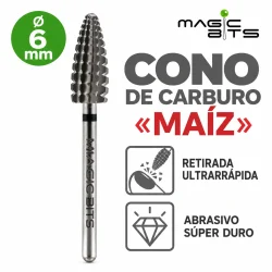 Fresa Carburo Magic Bits cono “Photon Maíz” para retirada ultrarrápida
