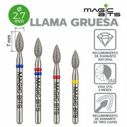 Biotech Fresa de diamante llama 2,7 mm abombada