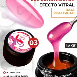 Gel duro BSG para extensiones Konfityur Stained Glass #03 – BAJA VISCOSIDAD (13 g)