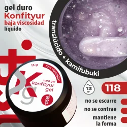 Gel duro BSG para extensiones Konfityur #118 – BAJA VISCOSIDAD (13 g)