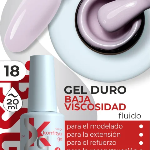 Gel duro BSG Konfithur baja viscosidad en frasco #18, 20 ml