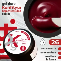 Gel duro BSG para extensiones Konfityur #26 – BAJA VISCOSIDAD (13 g)
