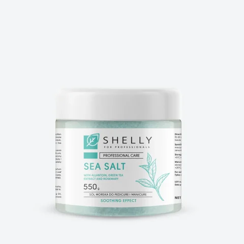 SHELLY Sal marina para pedicura y manicura con alantoína, té verde y romero · 550 g