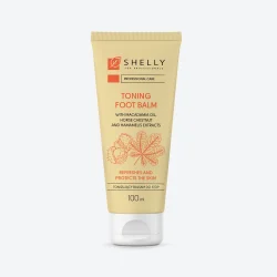 SHELLY Bálsamo tonificante para pies con aceite de macadamia, castaño de Indias y hamamelis, 100 ml