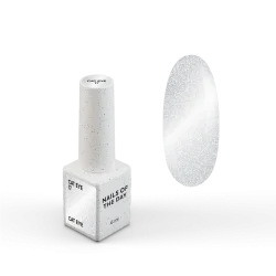 NAILSOFTHEDAY Gel Polish Cat Eye 16 – Ojo de Gato Plateado sobre Base Transparente · 6 ml