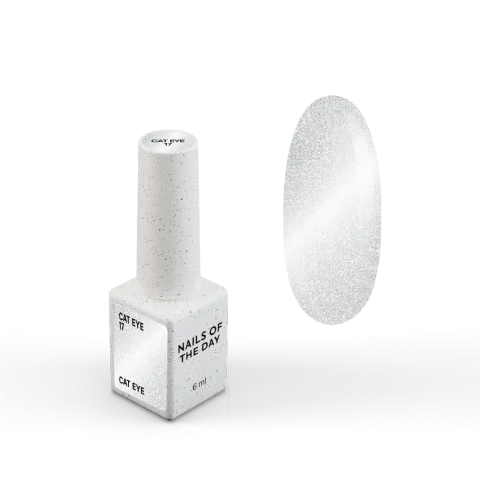 NAILSOFTHEDAY Gel Polish Cat Eye 17 – Ojo de Gato Plateado sobre Base Lechosa · 6 ml