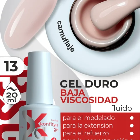 Gel duro BSG Konfithur baja viscosidad en frasco #13, 20 ml