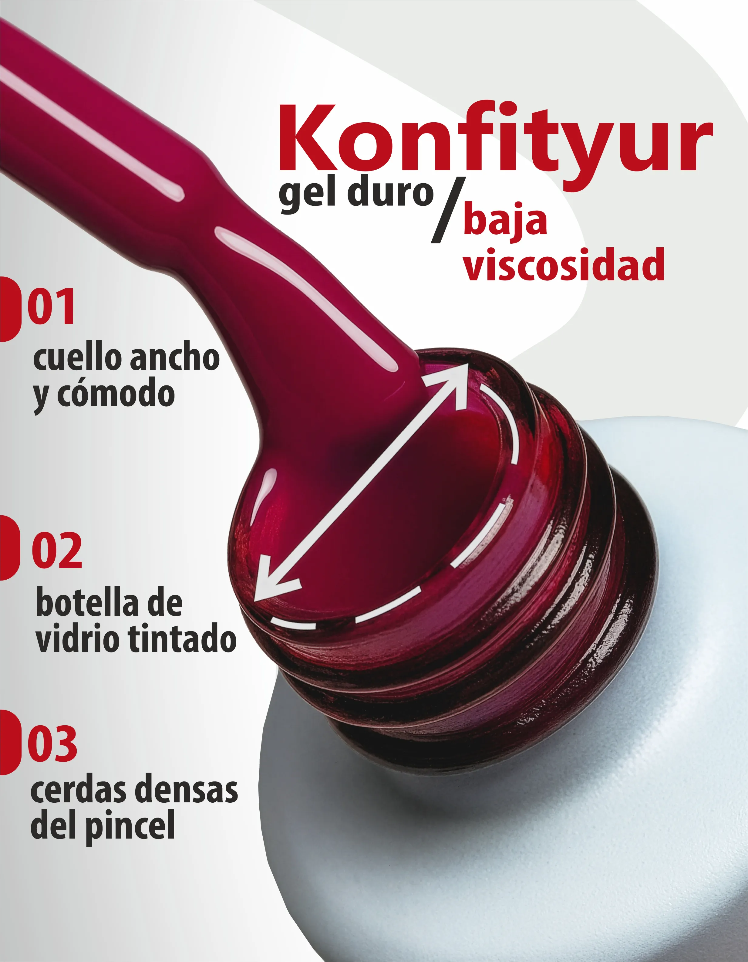 Gel duro BSG Konfithur baja viscosidad en frasco #13, 20 ml - Imagen 4