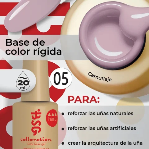 BSG Color Base Hard 05 Vintage Blush – Rosa Empolvado, 20 ml