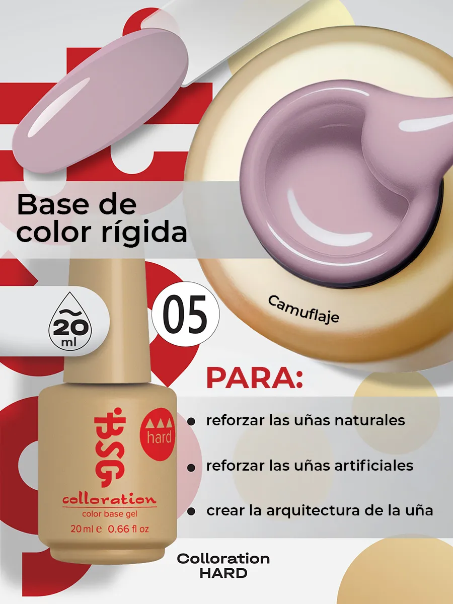 BSG Color Base Hard 05 Vintage Blush – Rosa Empolvado, 20 ml