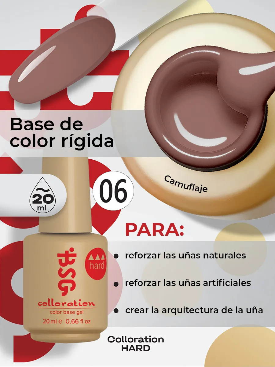 BSG Color Base Hard 06 Mocha Rose – Rosa Moca, 20 ml