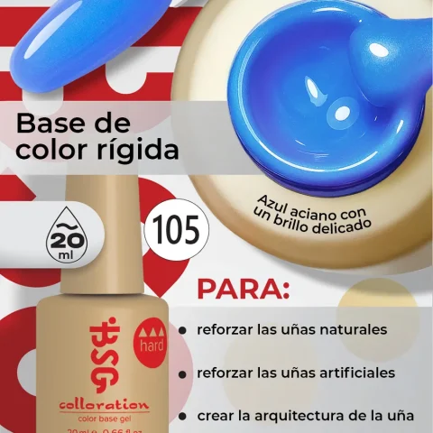 BSG Color Base Hard 105 Electric Sapphire – Azul Zafiro Eléctrico, 20 ml