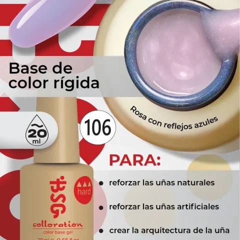 BSG Color Base Hard 106 Pearl Blush – Rosa Rubor Perlado, 20 ml