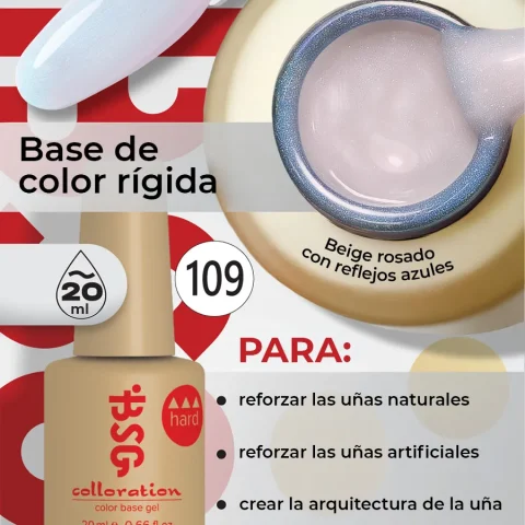BSG Color Base Hard 109 Blush Frost – Rosa Rubor Escarchado, 20 ml