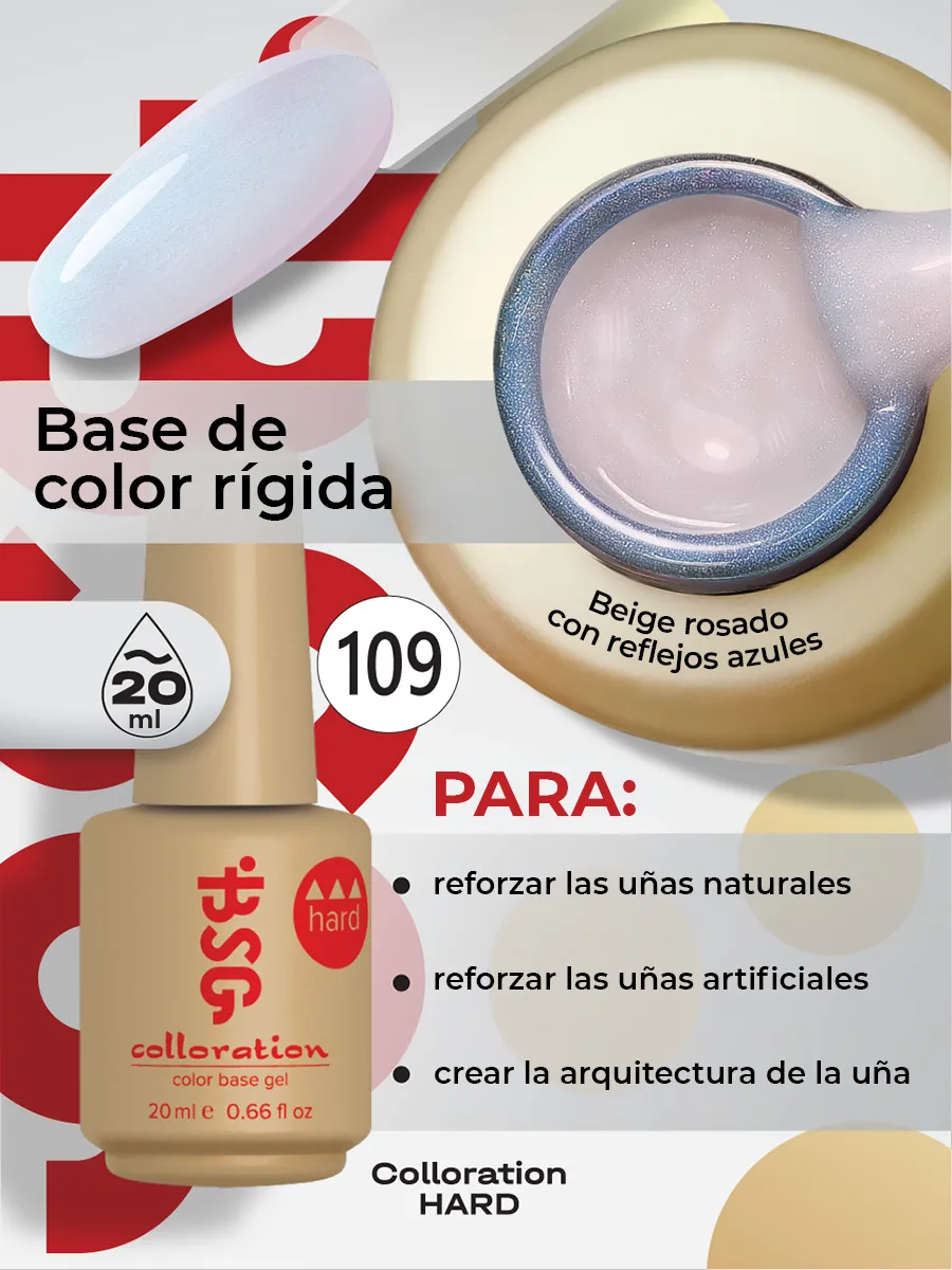 BSG Color Base Hard 109 Blush Frost – Rosa Rubor Escarchado, 20 ml