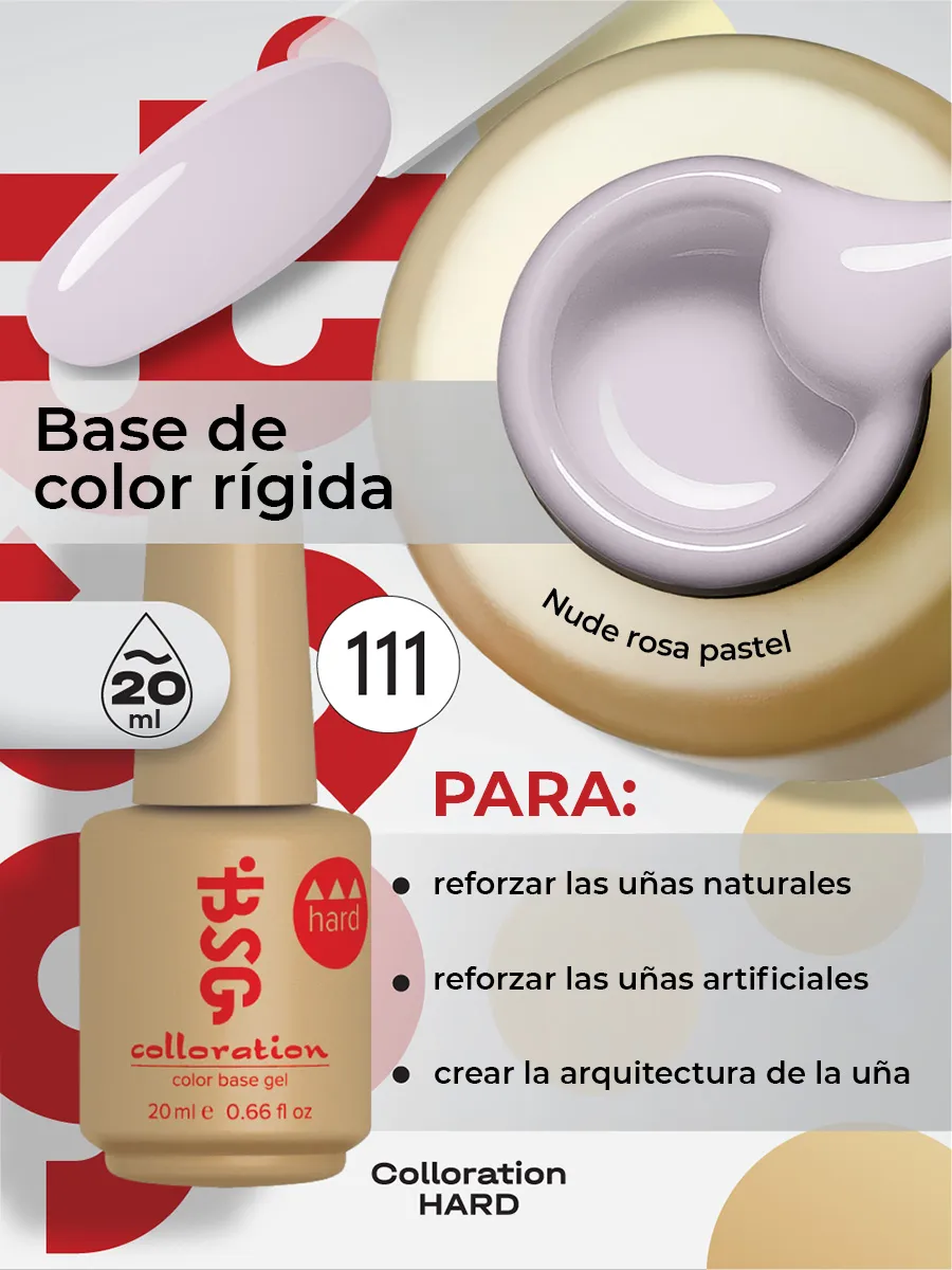 BSG Color Base Hard 111 Lilac Veil – Velo Lila, 20 ml