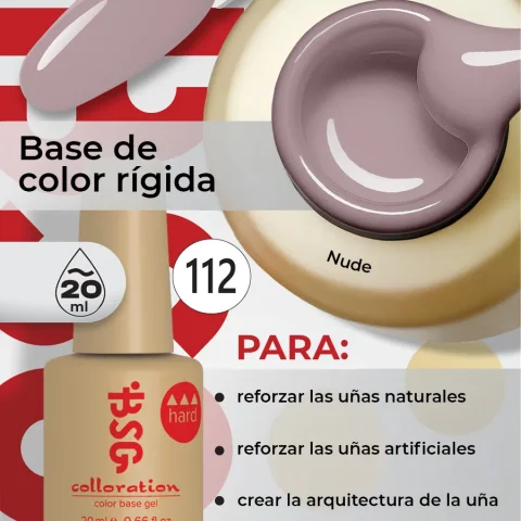 BSG Color Base Hard 112 Mauve Latte – Malva Café con Leche, 20 ml