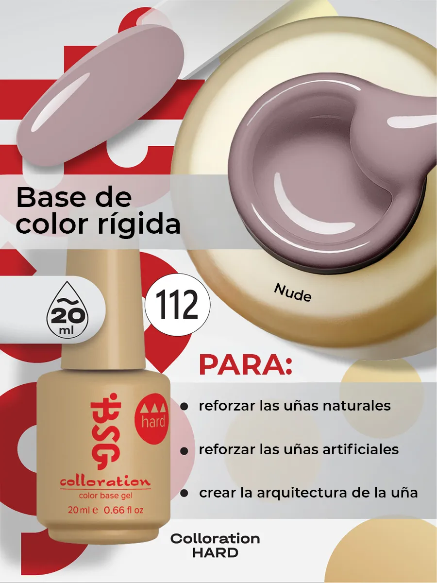 BSG Color Base Hard 112 Mauve Latte – Malva Café con Leche, 20 ml