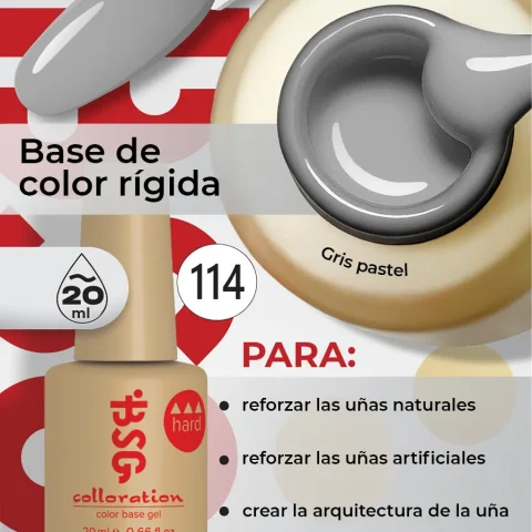 BSG Color Base Hard 114 Silver Smoke – Gris Plata Ahumado, 20 ml